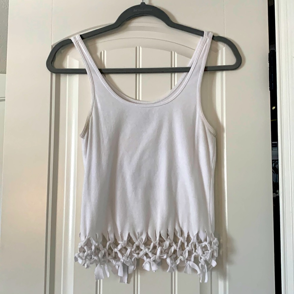 White tank w/ crochet details